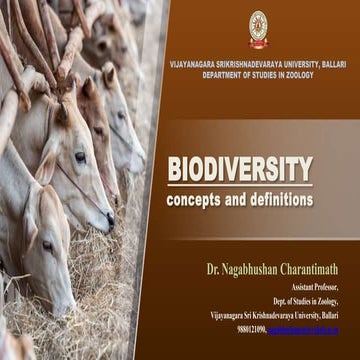Biodiversity: concepts and definitions