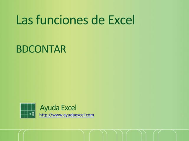 La función BDCONTAR Excel