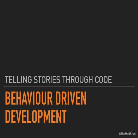 BDD - telling stories through code for PHPem