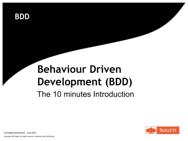Introduction to Behaviour Driven Development