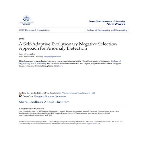 A Self-Adaptive Evolutionary Negative Selection Approach for Anom