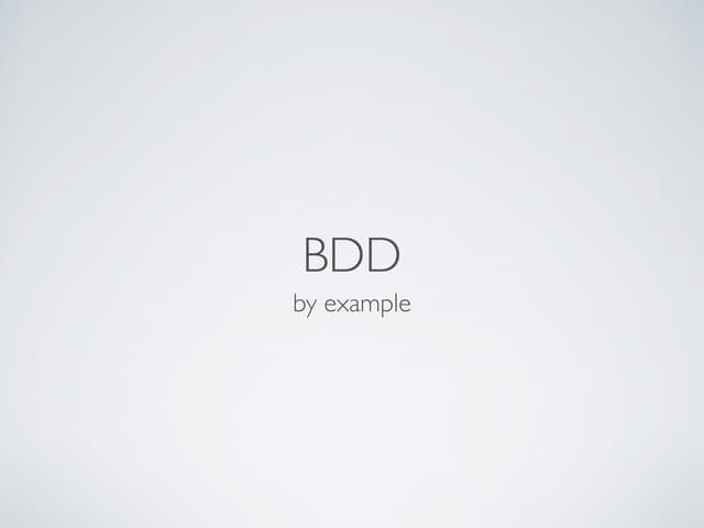 BDD by example