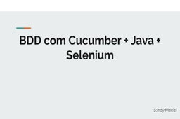 BDD: Cucumber + Selenium + Java