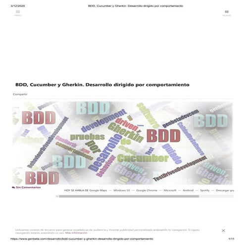 Bdd, cucumber y gherkin. desarrollo dirigido por comportamiento