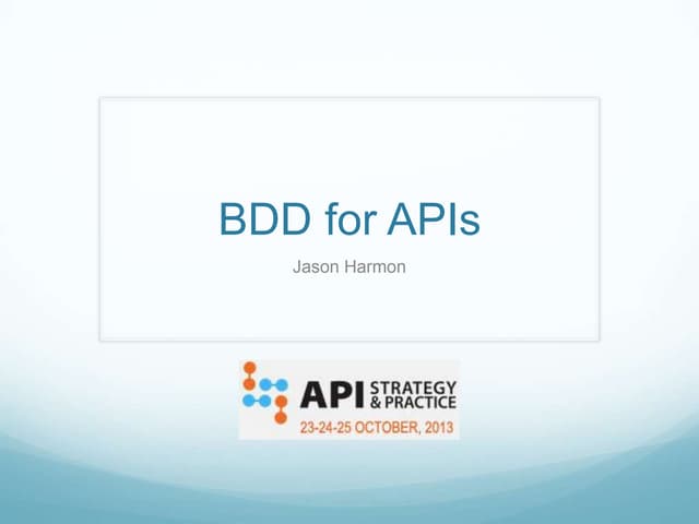 BDD for APIs