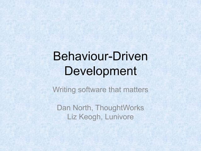 Bdd Introduction