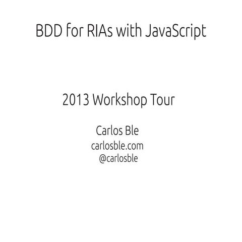 BDD workshop for JavaScript developers