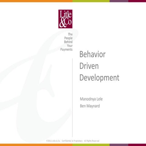 Behavior Driven Development:  An Overview