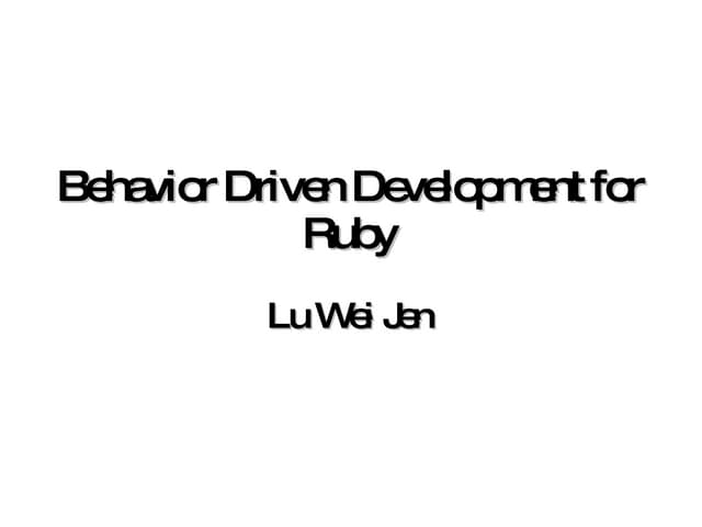 BDD for Ruby
