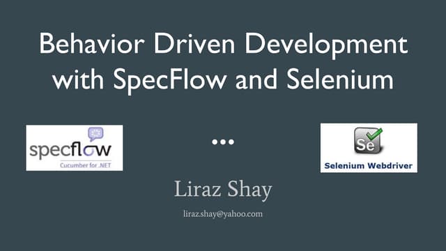 BDD with SpecFlow and Selenium