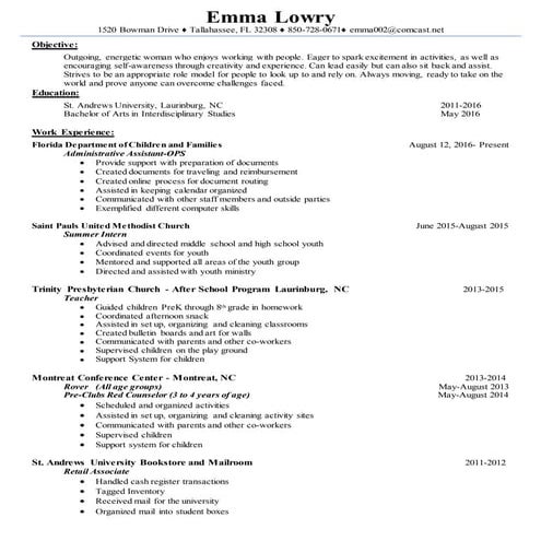 Emma's Resume