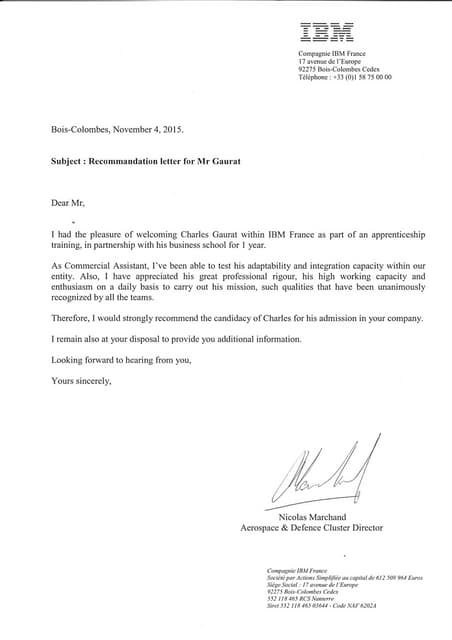 Recommendation Letter Francois Mollard