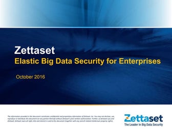 Zettaset Elastic Big Data Security for Greenplum Database