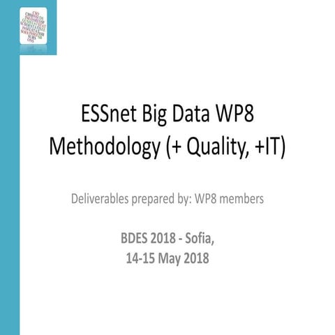 ESSnet Big Data WP8 Methodology (+ Quality, +IT)