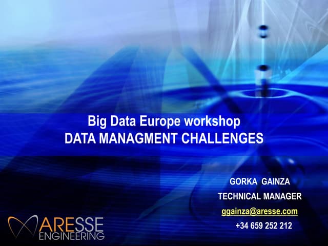  BDE SC3.3 Workshop - Data management in WT testing and monitoring 