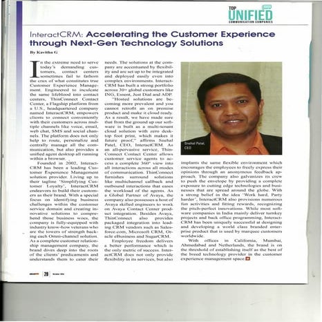 SiliconIndia CEO InterviewOct2014