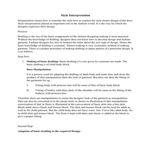 Bdft ii, d&pm, unit-ii, style interpretation