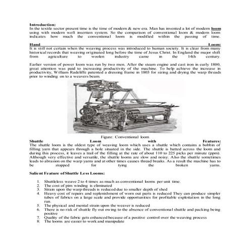 Bdft ii, tmt, unit-i, loom & itz types