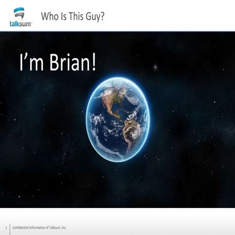 Brian Knox, Principal Architect, Talksum - 21st BDL meetup