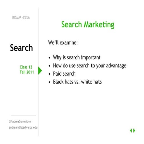Search Marketing and SEO