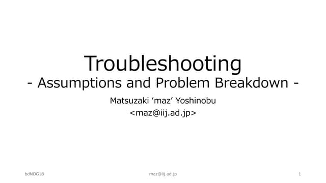 DNS Troubleshooting - Assumptions and Problem Breakdown