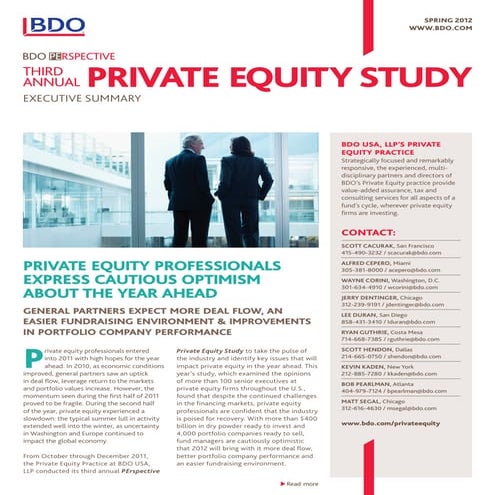 BDO Private Equity Study 2012