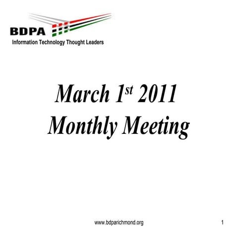 BDPA Richmond Chapter Overview