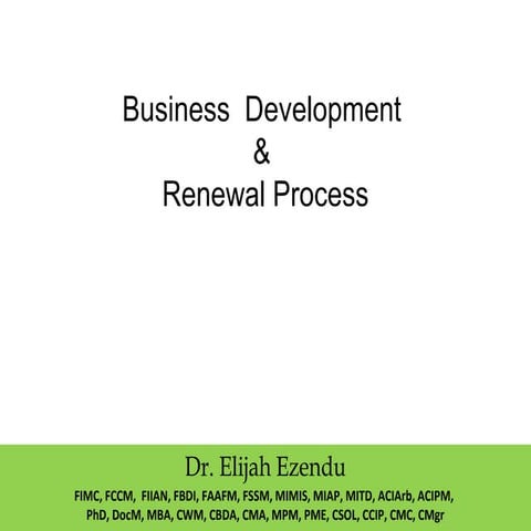 Business Development & Renewal Process