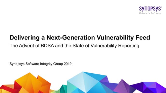 Webinar–Delivering a Next Generation Vulnerability Feed