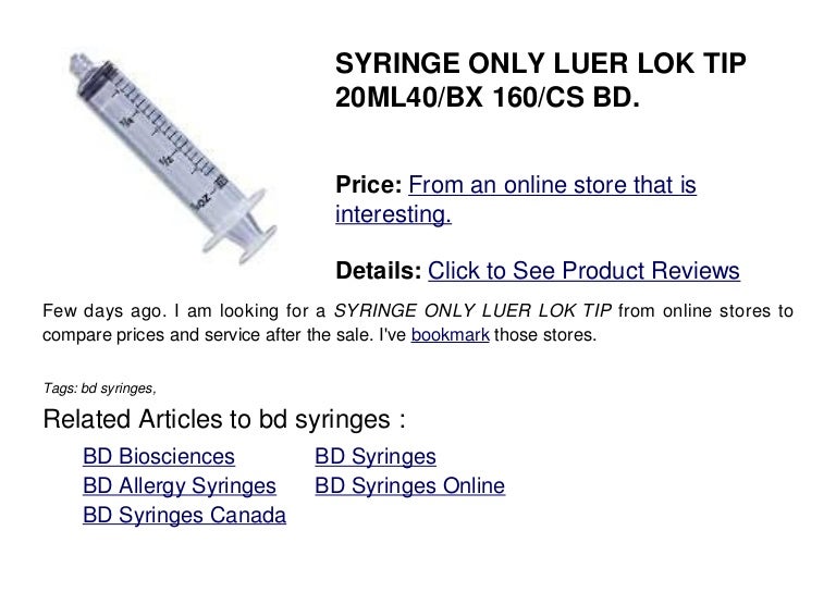 Bd syringes