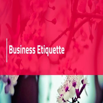 Business Etiquette 