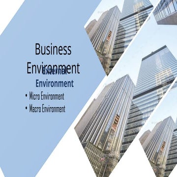Business Environment(Micro and Macro Environment)