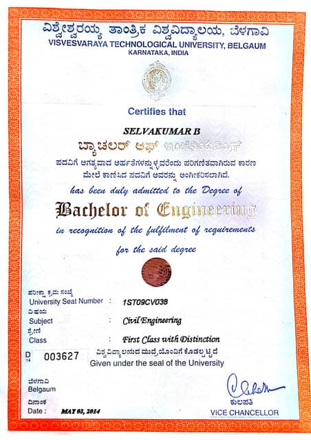 Original Degree Certificate | PDF