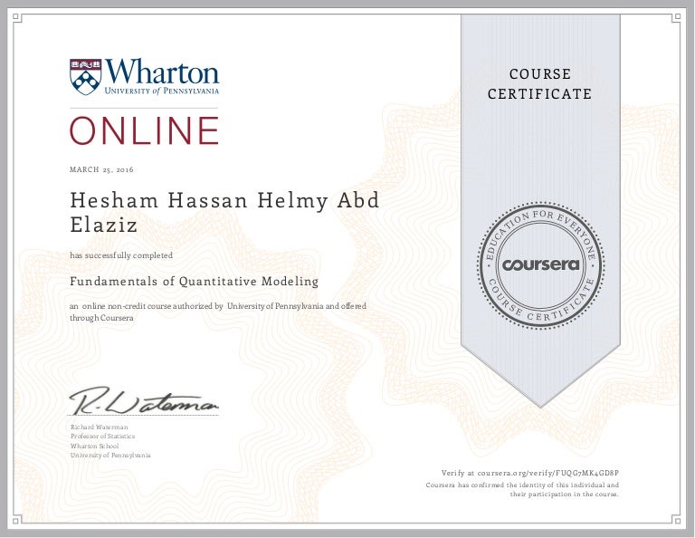 Profrssional Course Certificate - Wharton UNIVERSITY OF PENNSYLVANIA