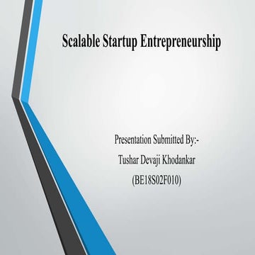 Scalable Startup Entrepreneurship