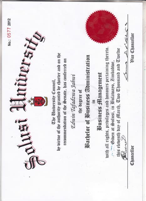1st Degree Certificate | PDF