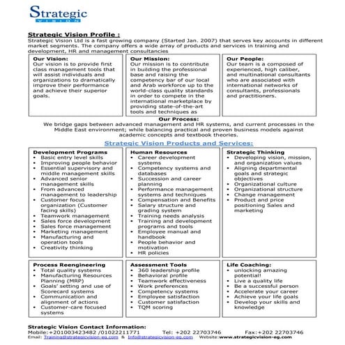 Strategic Vision Profile