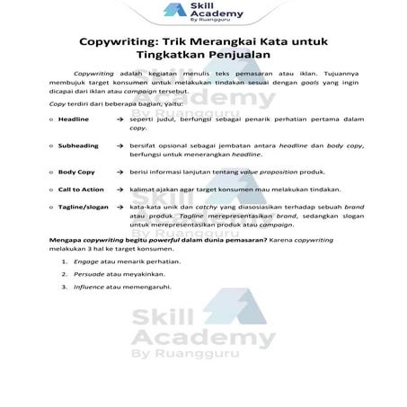 MATERI DASAR DASAR COPYWRITING UNTUK PEMULA | PPT