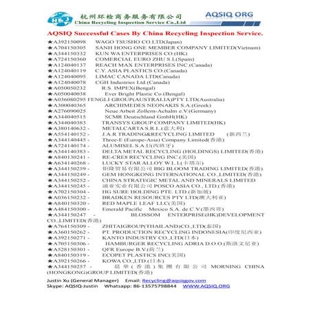 AQSIQ Successful Cases