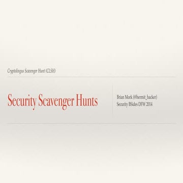 (Open Sourced) Cyber Scavenger Hunt - Gamified Security Awareness, even ...