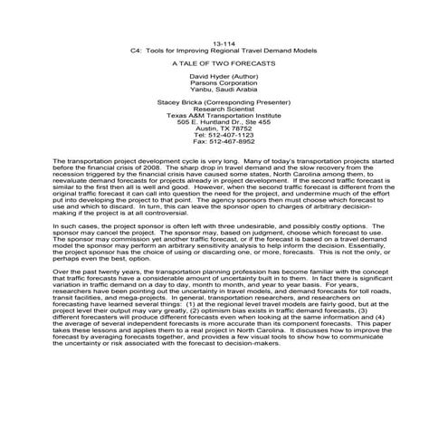 A Tale of Two Forecasts