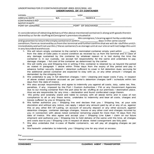 3... UNDERTAKING FOR CY CONTAINER GPKIMP-0003-2015-2016