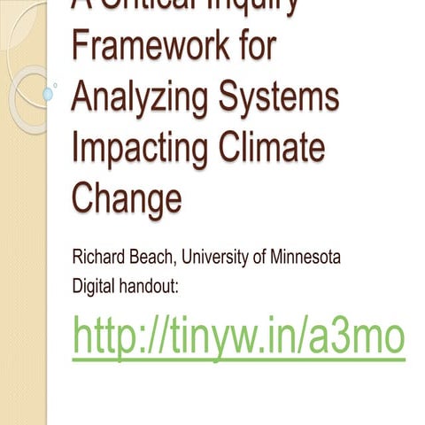 A Critical Inquiry Framework for Analyzing Systems Impacting Climate Change