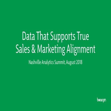 Data That Supports True Sales and Marketing Alignment