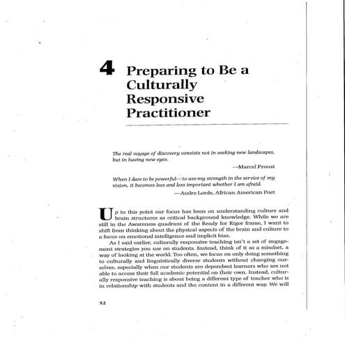 Be a cultually responsive teacher