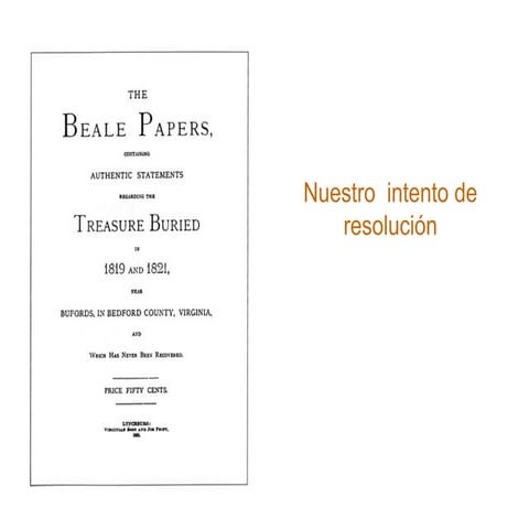Intentando resolver el tesoro Beale