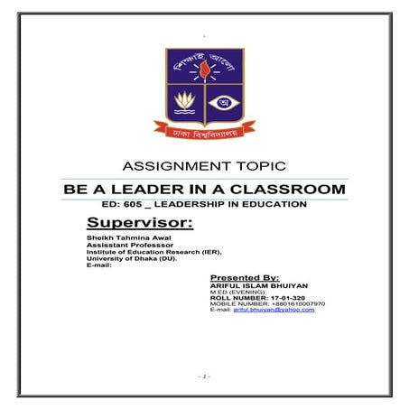 Be a leader in a classroom
