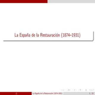La España de la Restauración (1874-...