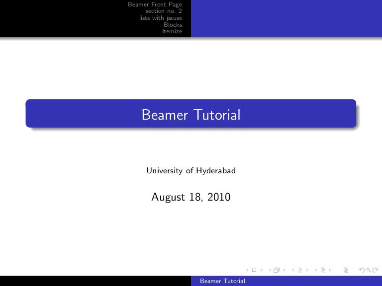Beamer tutorial