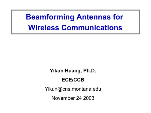 Beamforming antennas (1)